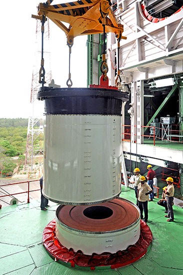 4 Joining of two segments of PSLV-C25 in Mobile Service Tower 4 Joining of two segments of PSLV-C25 in Mobile Service Tower