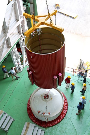 8 Hoisting of an interstage of PSLV-C25  8 Hoisting of an interstage of PSLV-C25