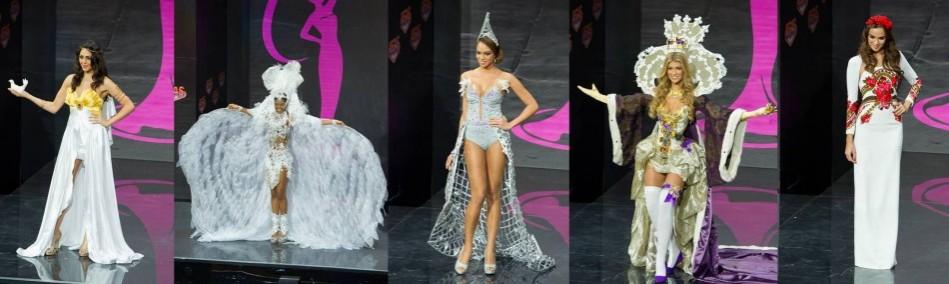 Anastasia Sidiropoulou, Miss Greece, Vaumara Rebelo, Miss Angola, Hinarani de Longeaux, Miss France and Amy Willerton, Miss Great Britain (Miss Universe Organisation) Miss Universe 2013