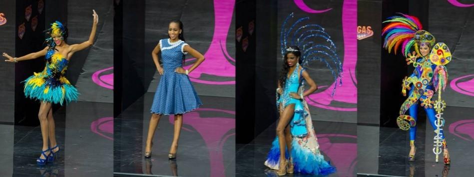Lexi Wilson, Miss Bahamas, Tsaone Macheng, Miss Botswana, Sharie de Castro, Miss British Virgin Islands and Eline de Pool, Miss Curacao (Miss Universe Organisation) Miss Universe 2013