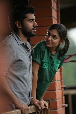 Nazriya Nazim with Nivin Pauly in the firs look of Malayalam film "Ohm Shanthi Oshaana" (Facebook/Nazriya Nazim)