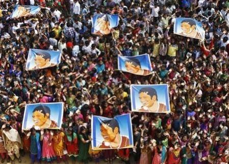 School children hold posters for Sachin Tendulkar in Chennai during his last test match School children hold posters for Sachin Tendulkar in Chennai during his last test match