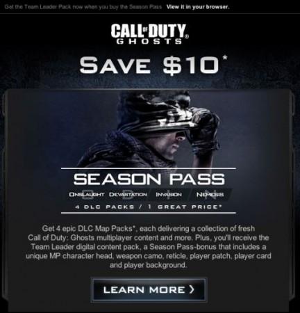 Call of Duty: Ghosts's map pack names leaked. (GamingBolt) Call of Duty: Ghosts