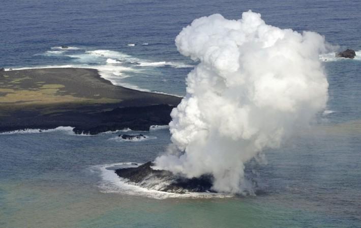 Japan Volcano Erupts Creating New Island