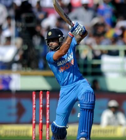 Virat Kohli plays through the offside against the West Indies in the second one-dayer. BCCI Virat Kohli India