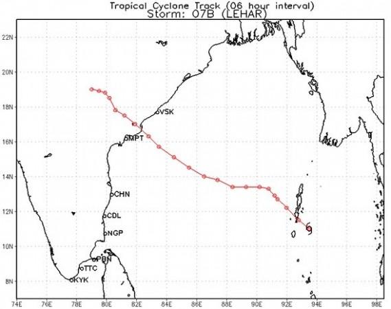 Cyclone Lehar Forecast Cyclone Lehar Forecast