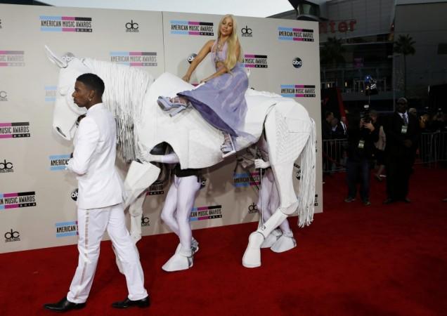 Lady Gaga arrives on a mechanical horse at the 41st American Music Awards in Los Angeles Lady Gaga