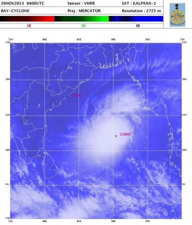 Latest satellite image of Cyclone Lehar Latest satellite image of Cyclone Lehar