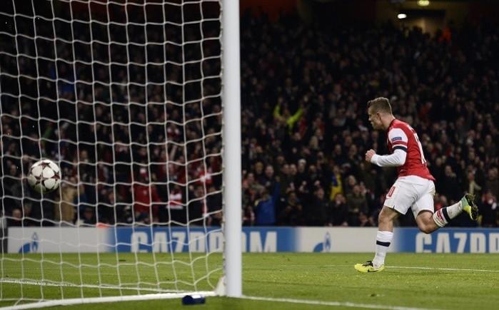 Arsenal midfielder Jack Wilshere celebrates his goal against Marseill, November 26. Reuters Arsenal Jack Wilshere