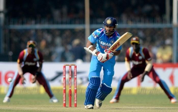 Shikhar Dhawan in full flow against the West Indies in the third ODI, November 27. BCCI Shikhar Dhawan India