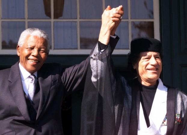 Nelson Mandela with Muammar Gaddafi Nelson Mandela with Muammar Gaddafi
