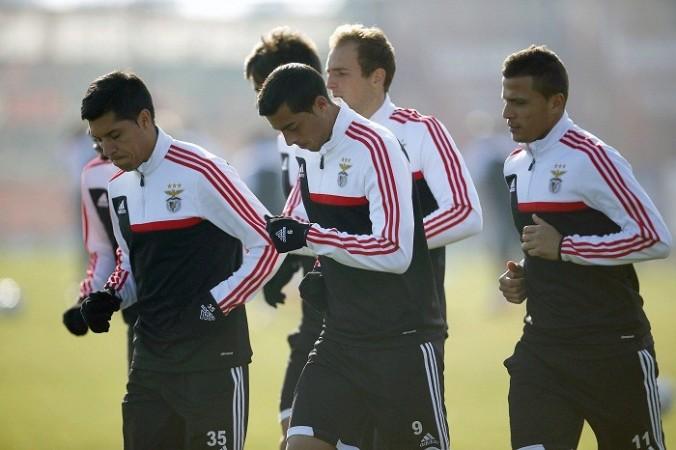 Benfica players during a training session on the eve of their Champions League game against PSG, December 9. Reuters Benfica