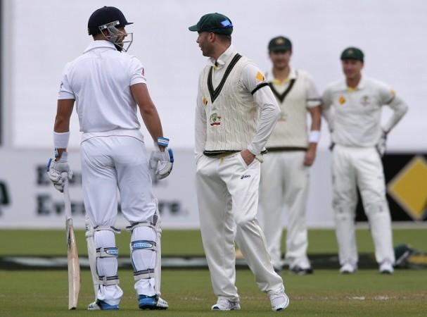 Michael Clarke and Matt Prior have a go at each other in the second Ashes Test, December 8. Reuters Michael Clarke Matt Prior Ashes Australia England