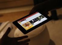 Google Nexus device displayed at an event at San Francisco, 2013.