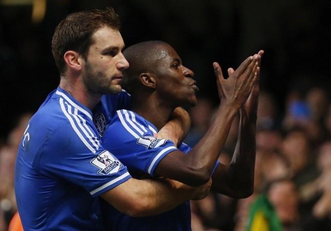 Chelsea midfielder Ramires (R) celebrates with teammate Branislav Ivanovic after scoring against Crystal Palace in the English Premier League, December 14. Reuters Chelsea Ivanovic Ramires