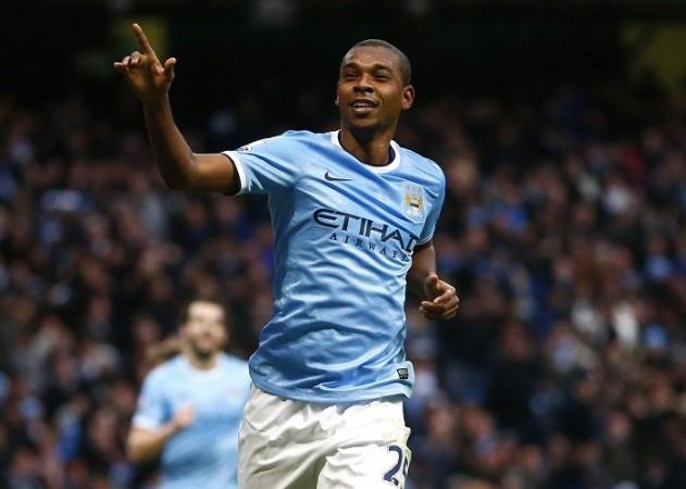 Manchester City midfielder Fernandinho celebrates a goal against Arsenal, December 14. Reuters Fernandinho Manchester City