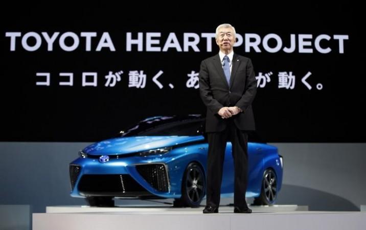 Toyota Motor Corp's Executive Vice President Mitsuhisa Kato speaks in front of the company's fuel cell vehicle (FCV) concept car at the 43rd Tokyo Motor Show in Tokyo November 20, 2013. Toyota and Honda are taking the lead in this largely untested market. Toyota Motor Corp's Executive Vice President Mitsuhisa Kato speaks in front of the company's fuel cell vehicle (FCV) concept car at the 43rd Tokyo Motor Show in Tokyo November 20, 2013. Toyota and Honda are taking the lead in this largely untested market.