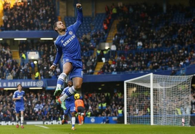 Chelsea playmaker Eden Hazard celebrates after scoring against Swansea. Reuters Chelsea Eden Hazard