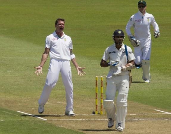 Dale Steyn celebrates the wicket of Murali Vijay on day two of the second Test, December 27. Reuters Dale Steyn Murali Vijay South Africa India