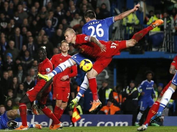 Martin Skrtel and John Terry in a aerial battle during their English Premier League game, December 29. Reuters Skrtel Terry Liverpool Chelsea