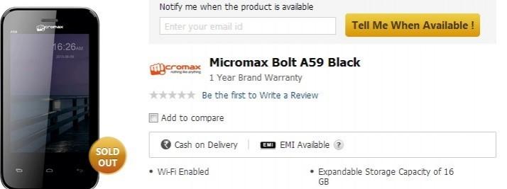 Micromax Bolt A28 and Bolt A59 Android Smartphones Make Online Debut; Price and Specification Details Micromax Bolt A28 and Bolt A59 Android Smartphones Make Online Debut; Price and Specification Details
