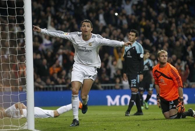 Real Madrid forward Cristiano Ronaldo celebrates his goal against Celta Vigo in their La Liga game, January 6. Reuters Cristiano Ronaldo Real Madrid