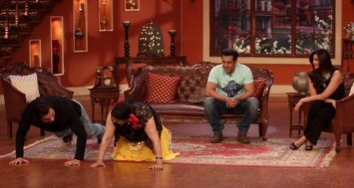 Salman Khan,Daisy Shah and Sohail on'comedy Night With Kapil Salman Khan,Daisy Shah and Sohail on'comedy Night With Kapil'