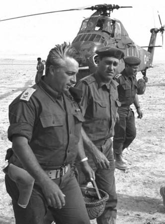 Israel's Maj. Gen. Ariel Sharon (left) with Maj. Gen. Yeshayahu Gavish in the Negev Desert in Israel on June 1, 1967. Sharon rose through the ranks and, during the Six-Day War in 1967, led the crucial armored division that stormed through the Sinai Peninsula./File Photo:Reuters Israel's Maj. Gen. Ariel Sharon (left) with Maj. Gen. Yeshayahu Gavish in the Negev Desert in Israel on June 1, 1967. Sharon rose through the ranks and, during the Six-Day War in 1967, led the crucial armored division that stormed through the Sinai Peninsula./File Photo:Reuters