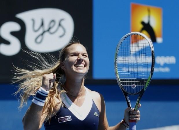 Dominika Cibulkova is over the moon after defeating Simona Halep in the quarterfinals of the Australian Open, 22 January. Reuters Dominika Cibulkova Australian Open