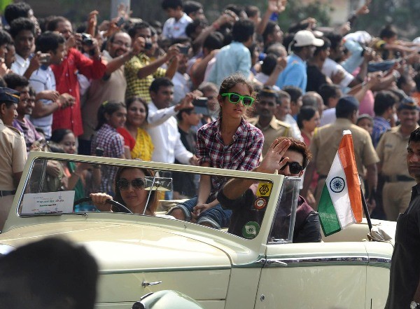 Ranbir Kapoor at Mumbai’s Republic Day parade Ranbir Kapoor at Mumbai’s Republic Day parade