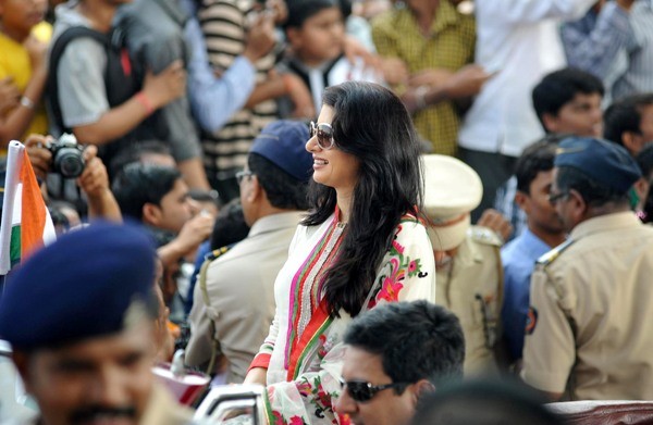Bhagyashree at Mumbai’s Republic Day parade Bhagyashree at Mumbai’s Republic Day parade