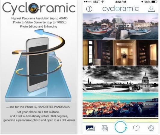 Cycloramic Iphone app Cycloramic Iphone app