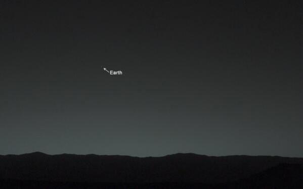 New images from NASA's Curiosity Mars rover show Earth shining brighter than any star in the Martian night sky.NASA/JPL-Caltech/MSSS/TAMU Earth from Mars Surface