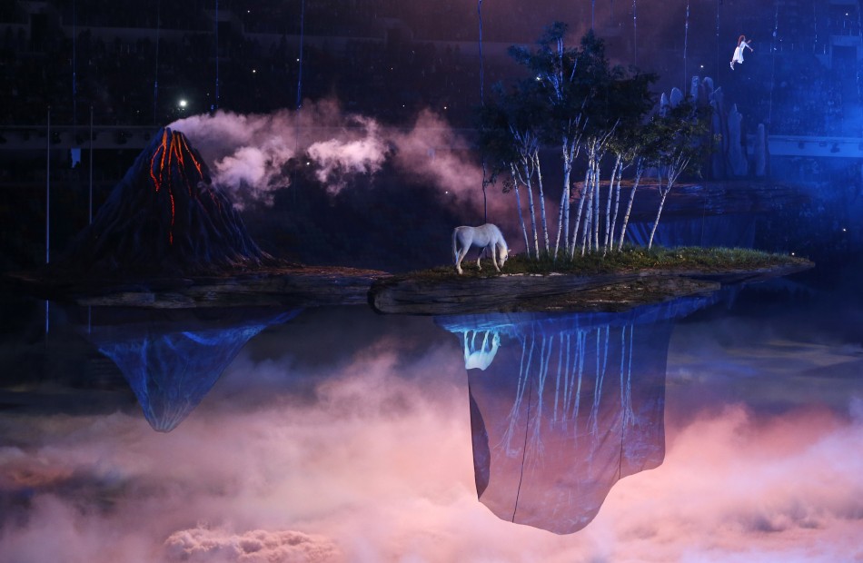 A scene from the opening ceremony of the 2014 Sochi Winter Olympics, February 7, 2014. Sochi Olympics 2014
