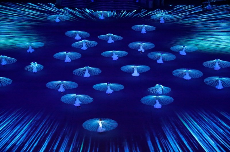 Performers dance during the opening ceremony of the 2014 Sochi Winter Olympics, February 7, 2014.  Sochi Olympics 2014