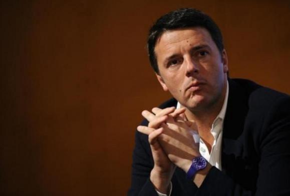 Fornmer Prime Minister Matteo Renzi Matteo Renzi looks on during a political meeting in Turin