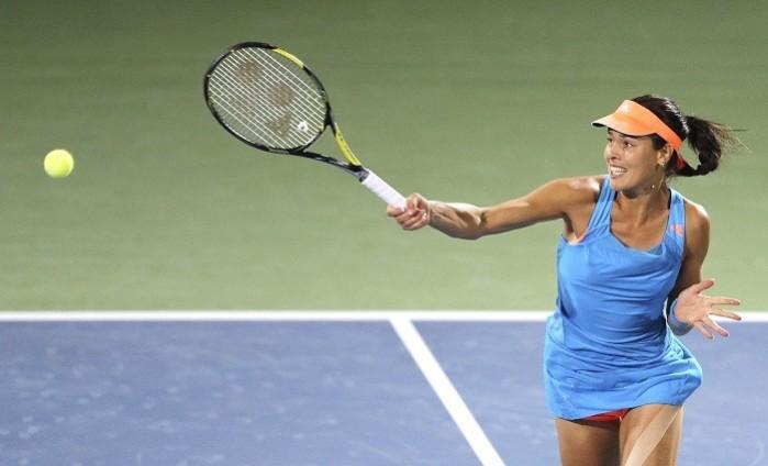 Ana Ivanovic fires a return during her win over Angelique Kerber in the Dubai Duty Free Tennis Championships, 18 February. Reuters Ana Ivanovic