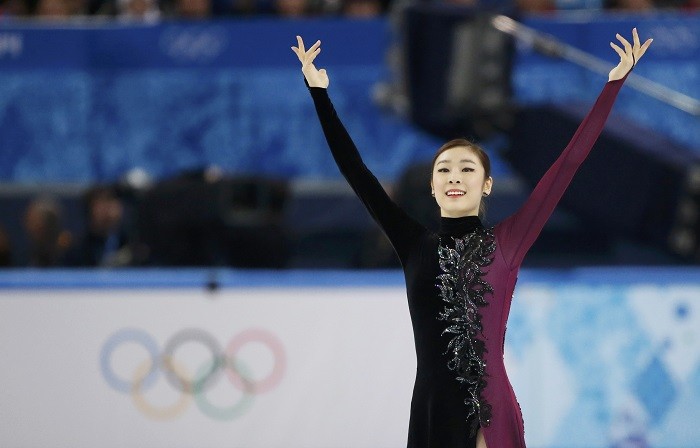 Korea's Yuna Kim reacts at the end of her program during the Figure Skating Women's free skating Program at the Sochi 2014 Winter Olympics, 20 February. Ends Like a Queen