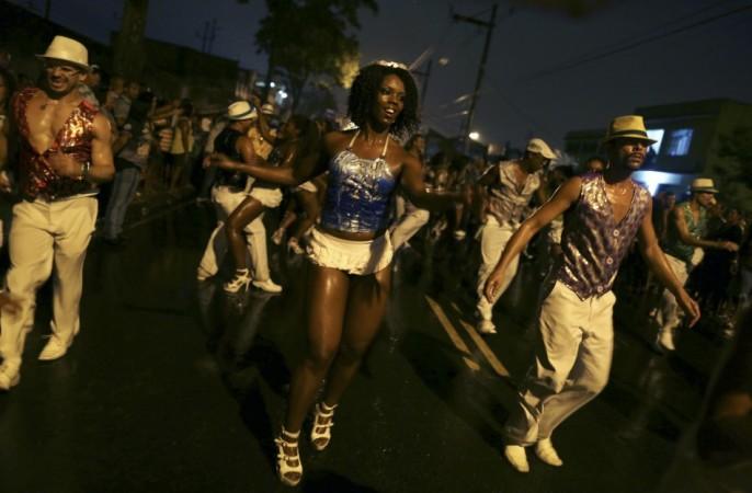 Samba dancer Flavia Lopes, performs during the rehearsal of the Mocidade Independente Samba school at the Bangu neighbourhood in Rio de Janeiro Rio Carnival 2014