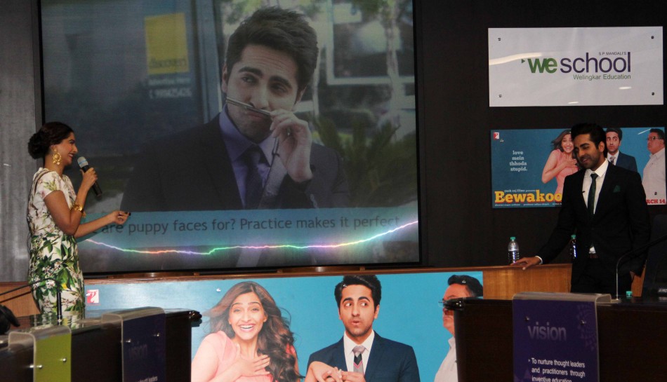 Sonam Kapoor and Ayushmann Khurrana at Press Conference of Bewakoofiyan Sonam Kapoor and Ayushmann Khurrana at Press Conference of Bewakoofiyan