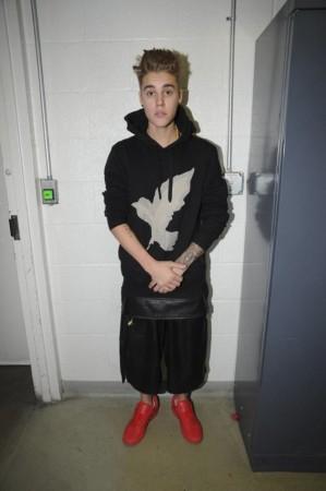 Canadian pop singer Justin Bieber is pictured in police custody in Miami Beach, Florida