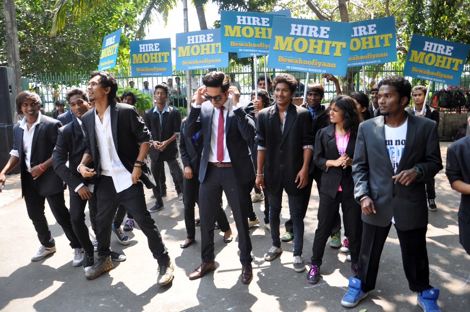 Ayushmann Khurrana promotes Bewakoofiyaan at Nariman Point, Mumbai.