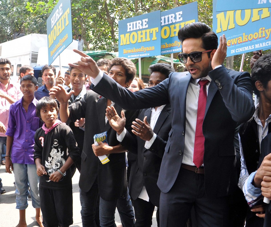 Ayushmann Khurrana promotes Bewakoofiyaan at Narima Point, Mumbai.