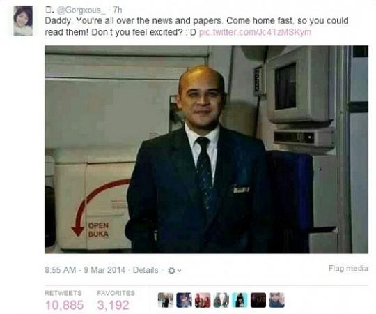 Pilot's Teen Daughter Tweets,"Daddy. You're all over the news and papers. Come home fast."