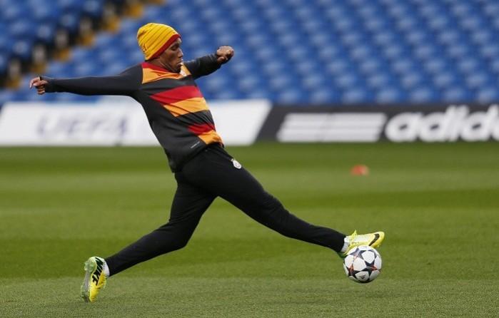 Former Chelsea player Didier Drogba during a training session for Galatasaray, 17 March. Reuters Didier Drogba Galatasaray