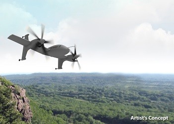 An artist's concept of VTOL airplanes