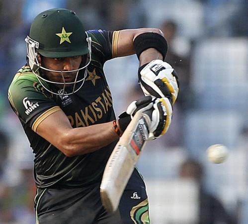 Pakistan batsman Umar Akmal in a punishing mood against Australia in their World T20 game, 23 March. Reuters Umar Akmal Pakistan