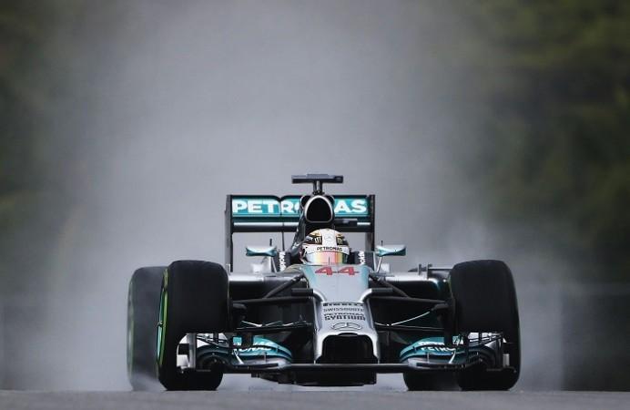 Mercedes driver Lewis Hamilton in action during a rain-hit qualifying session of the Malaysian GP, 29 March. Reuters Lewis Hamilton Mercedes