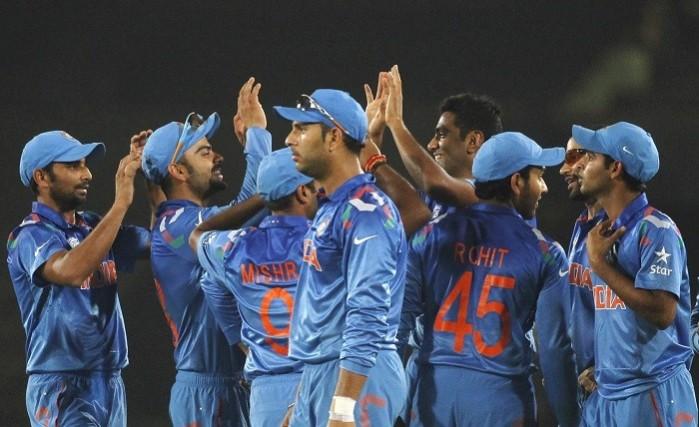 India playes celebrate a wicket against Bangladesh. Reuters India Yuvraj Singh