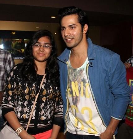 Varun Dhawan with his fans at PVR Juhu Varun Dhawan with his fans at PVR Juhu